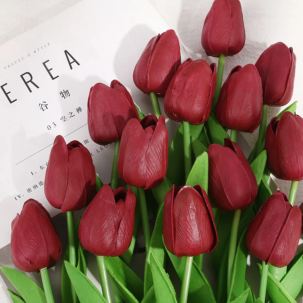 

1pcMini Tulip Simulation Flower Wedding Supplies Fake Flower Home Decoration Flower Simulation Plant Feel Tulip Party Decoration