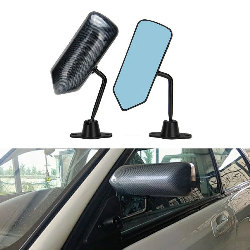 

Universal F1 Style Rear View Racing Side Mirrors Convex Glass Cafe Retro carbon fiber look