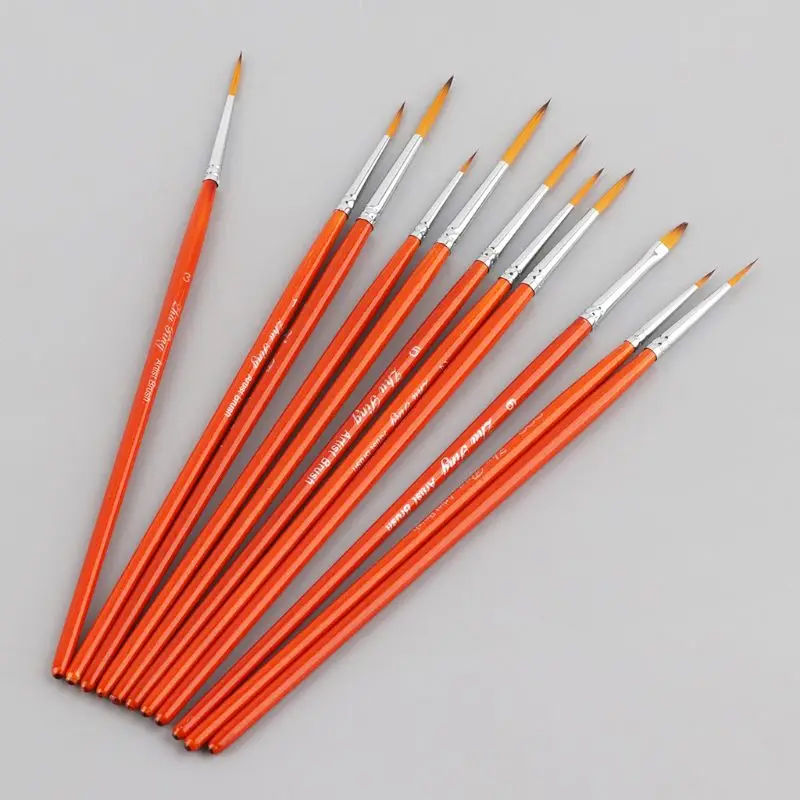 

11pcs/set Professional Detail Paint Brushes Fine Pointed Tip Miniature Brush Pen For Art Watercolor Oil Drawing Painting