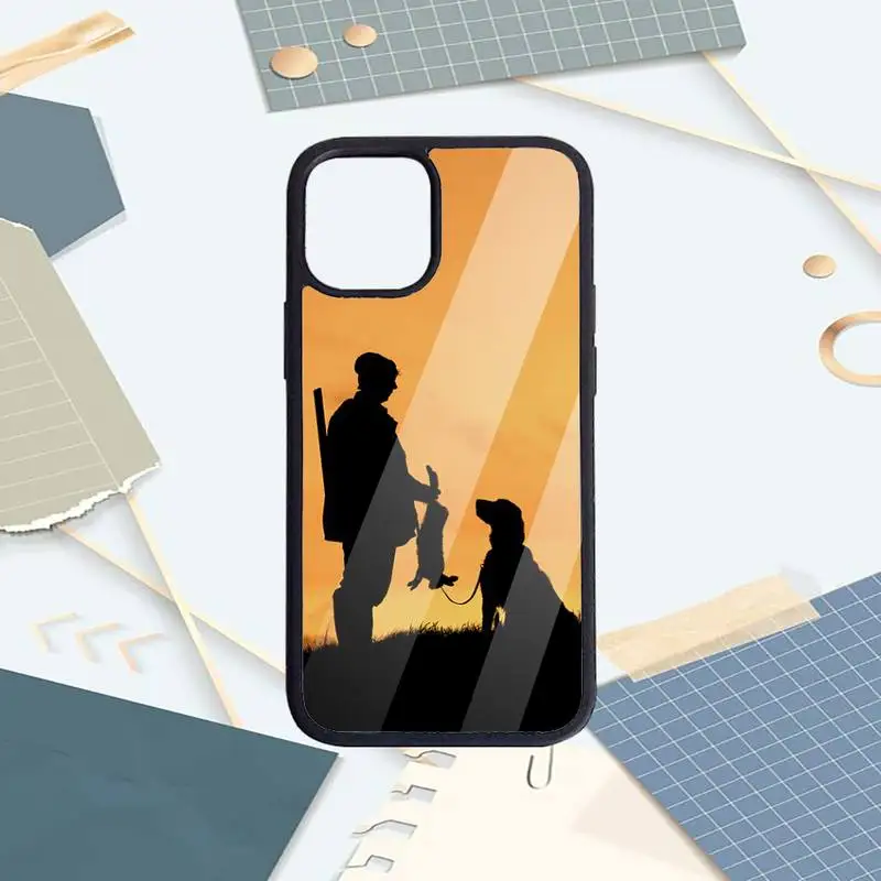 

Hunting animal and fishing man Phone Cases PC for iPhone 11 12 pro XS MAX 8 7 6 6S Plus X 5S SE 2020 XR Luxury brand shell funda