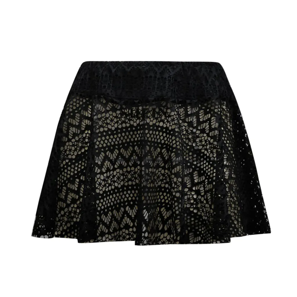 Женская Повседневная пляжная мини юбка кружевная вязаная крючком бикини с низом