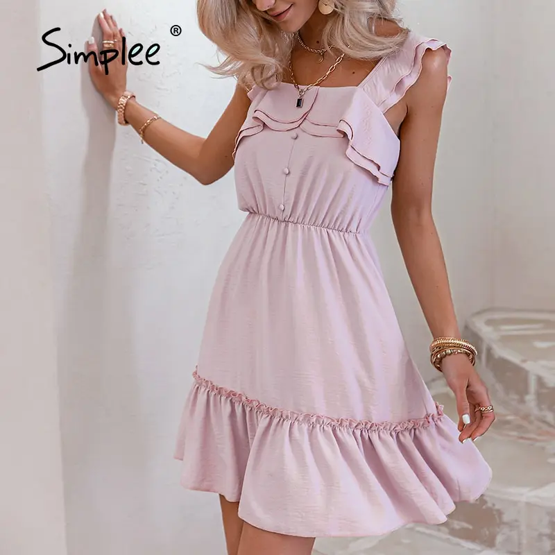 

Платье-сарафан женское летнее Плиссированное без рукавов, розовое