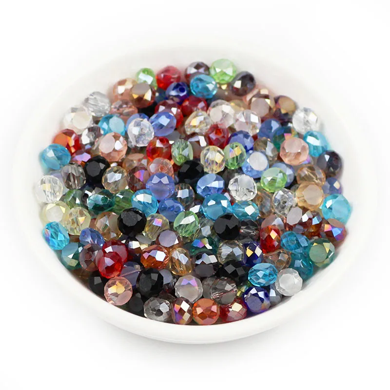 6*4 мм Разноцветные Круглые бусины для хлеба австрийские граненые с кристаллами