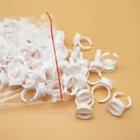 200pcs l size disposable plastic white tattoo ink ring eyebrow lip permanent make up pigment holder containercup