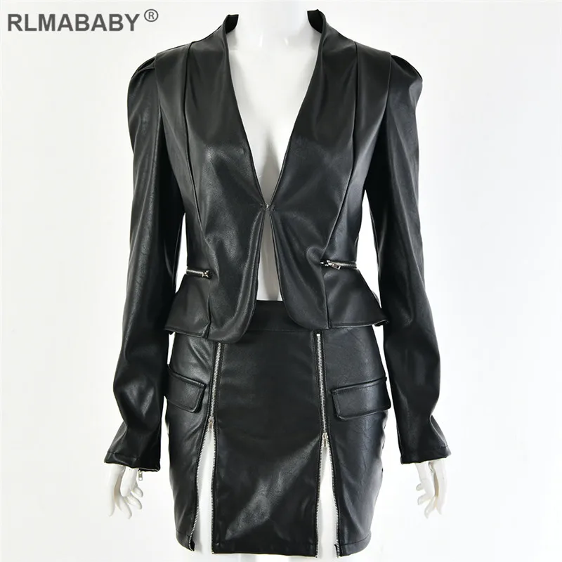 RLMABABY платье из искусственной кожи с рюшами на молнии Женский комплект 2 шт.