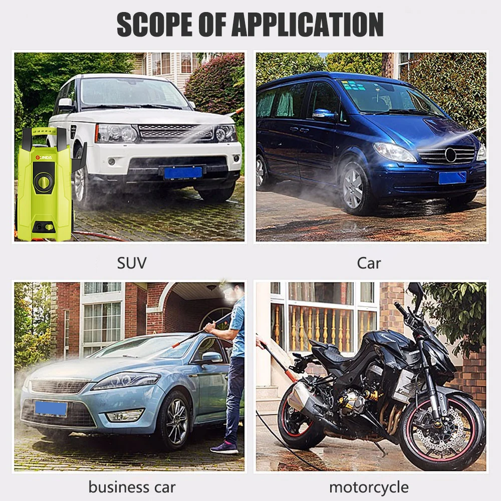 

2020 Car Washer Garden Auto Portable AC220V Washing Machine 1400W High Pressure Doors and Windows Cleaning Car Washer Cleaning