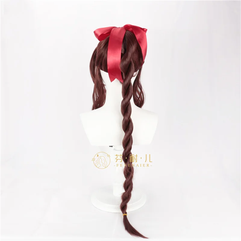 Парик для косплея гейнборд Фэнтези VII Aerith коричневый длинный искусственный парик
