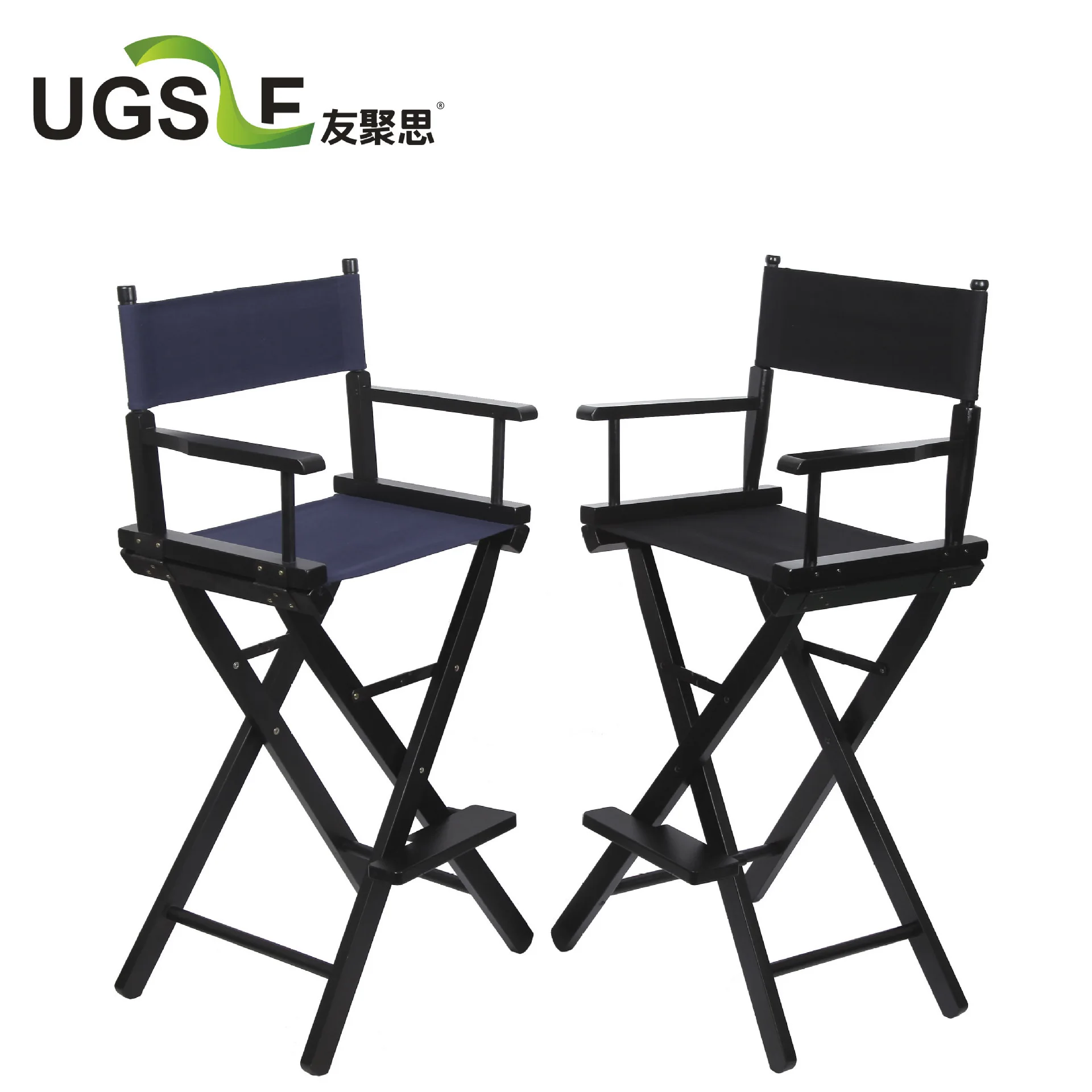 Стул для руководителя по высоте бара натуральная/черная рама с каванами садовая