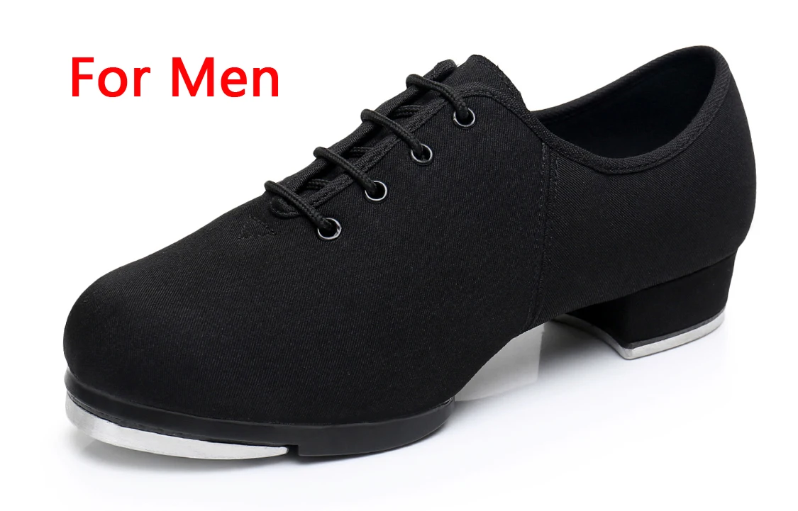 Black For Men Классическая Тканевая обувь для мужчин и женщин, засоряющая обувь со шнуровкой на среднем каблуке, алюминиевая подошва, джазовая засоряющая обувь, размер EU34-EU45 - Цвет: Black For Men