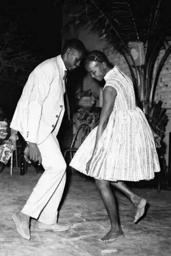 

Hot Malick Sidibe Dance Black White Picture Silk Fabric Wall Poster Art Decor Sticker Bright