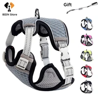 adjustable cat harness and leash set for walking cat breathable reflective kitten puppy harness vest collar cat accessories