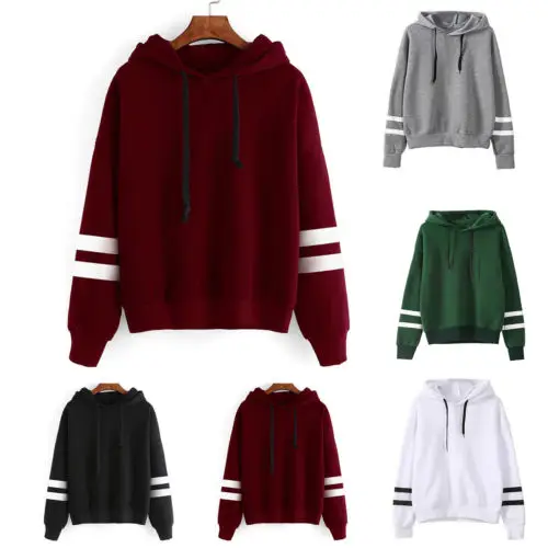 

Women Hooded Long Sleeve Hoodies Parallel Bar Sweatshirt Casual Loose Hoody Clothes Sport Gym Pullover Sportswear Fashion Top