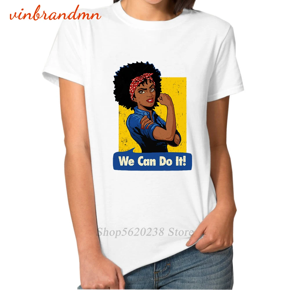 Мы можем это сделать! Черная Женская рубашка с рисунком королевы футболки постер
