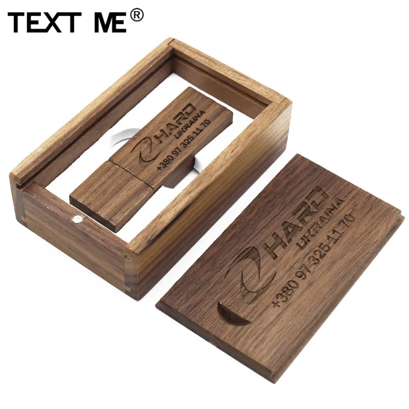 Текстовый MECarbonized бамбук Орех Деревянный+ коробка логотип usb флэш-накопитель 4 ГБ 8 ГБ 16 ГБ 32 ГБ 64 ГБ usb 2,0 фотография Подарок U
