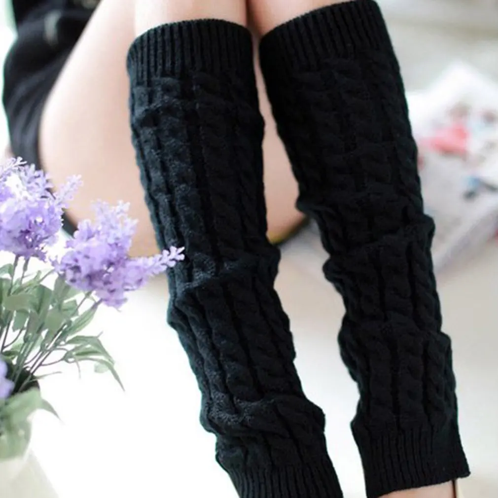 

Lolita Leg Warmers Women Warm Winter Knit Foot Cover Crochet Knee Socks Warm Boot Cuffs Beenwarmers Japanese Long Socks