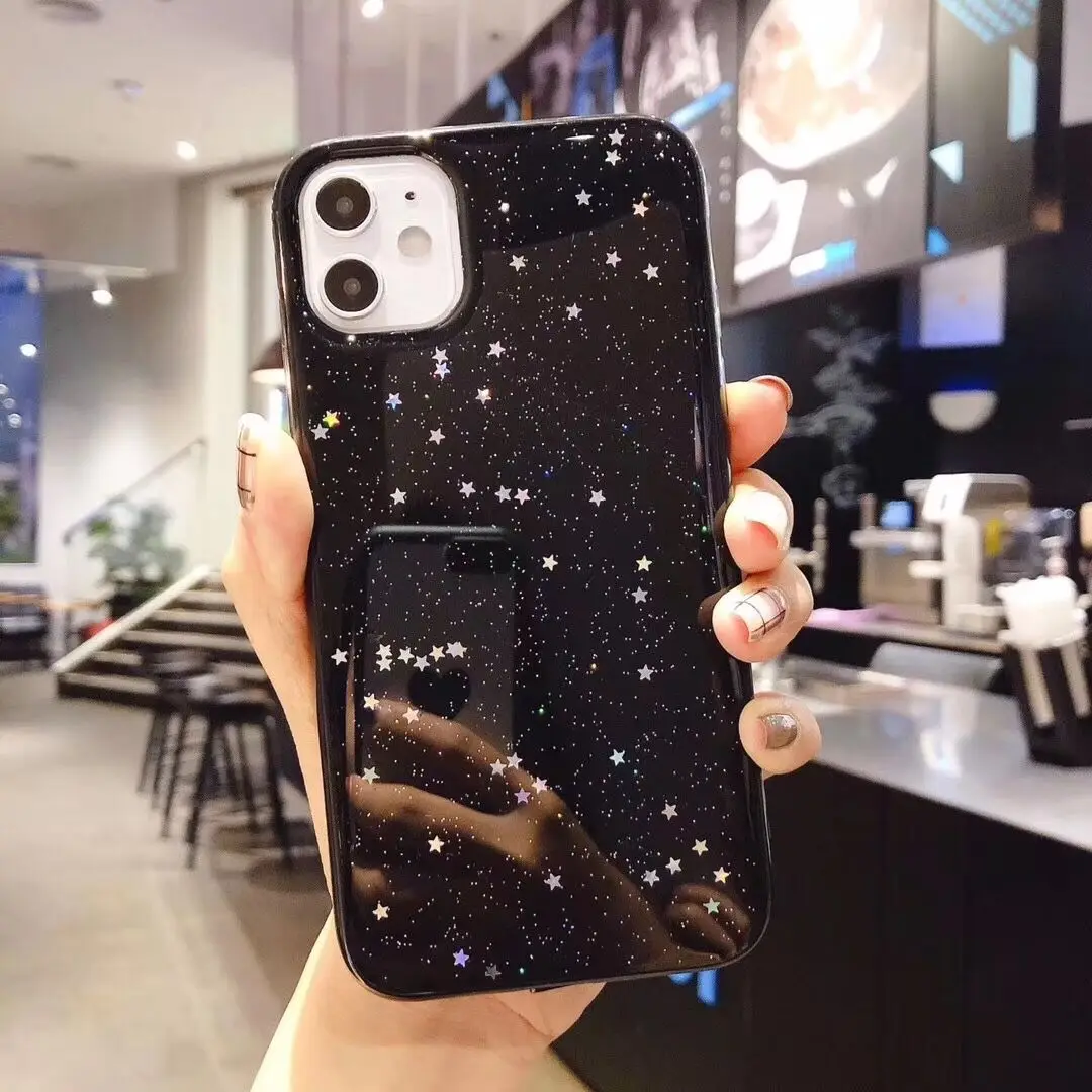 LOVECOM постепенная блестящая Звезда чехол для телефона для iPhone 11 Pro Max XR XS Max 6 6S 7 8 Plus X Мягкая эпоксидная Милая прозрачная задняя крышка подарки