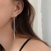 new rear hanging tassel earrings long female trendy fashion korean smile arc earrings for women luxury jewelry accessories gifts