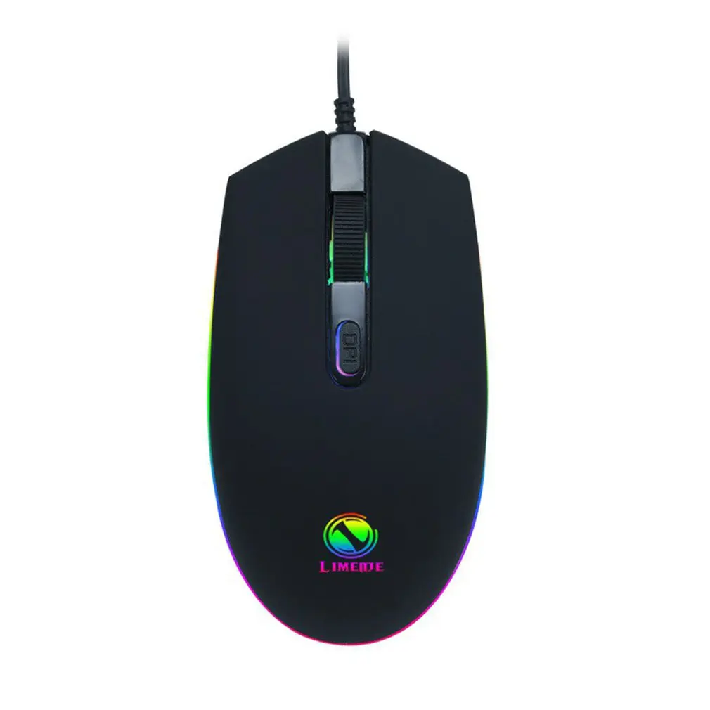 

Проводная игровая мышь Limeide 007 RGB, эргономичная оптическая проводная мышь с 7 кнопками и подсветкой для ноутбука, ПК, настольного компьютера, ...