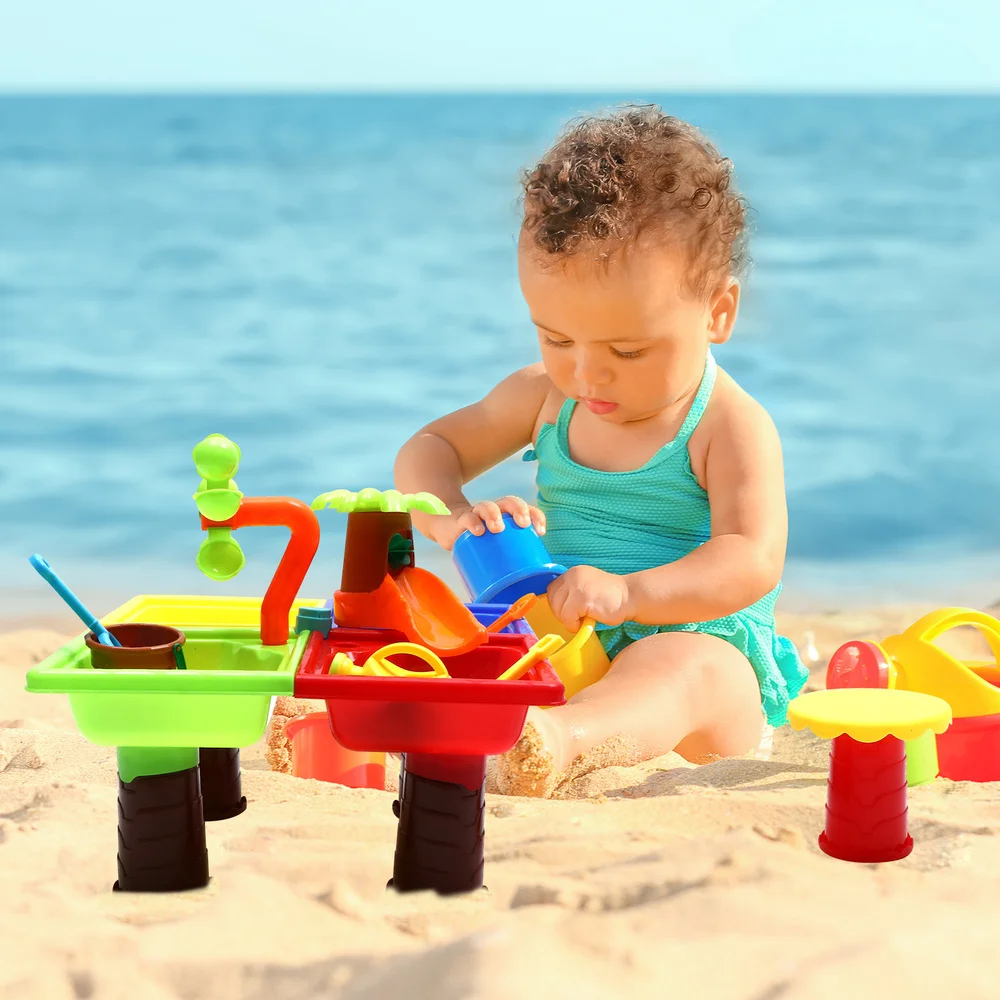

1 Set Assembling Beach Table Sand Playing Toys Set Kids Educational Playthings