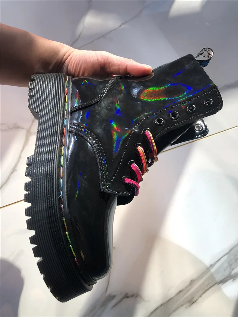 Ботинки из натуральной кожи женские ботинки Dr. В байкерском стиле martin на шнуровке