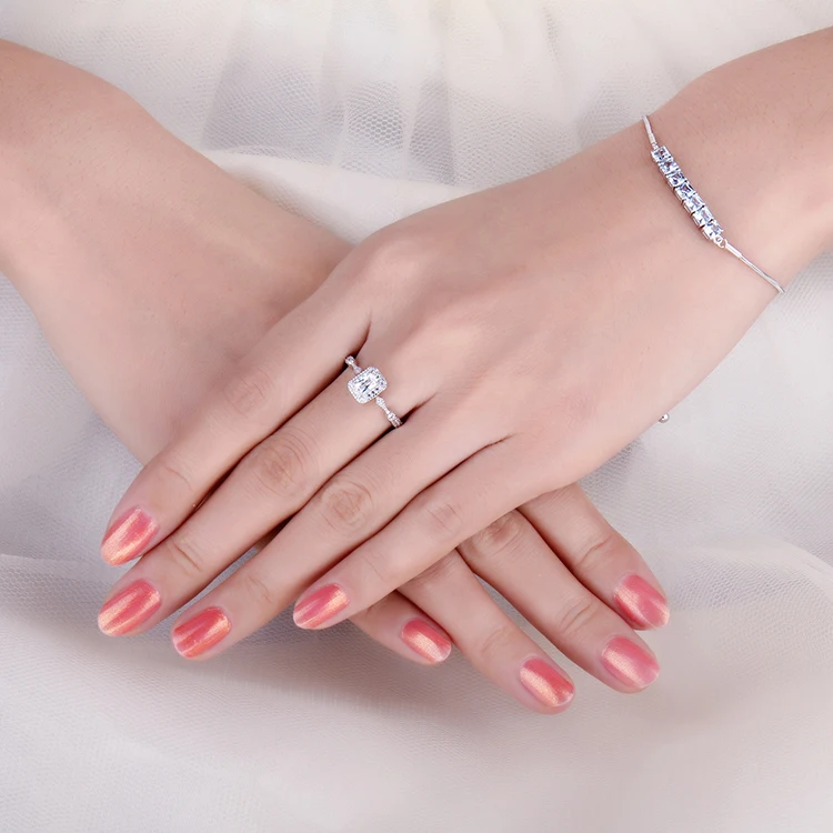 JewelryPalace Винтаж Milgrain 0.5ct Emerald Cut кубического циркония Обручение кольцо 925 пробы серебро для Для женщин Новая горячая распродажа