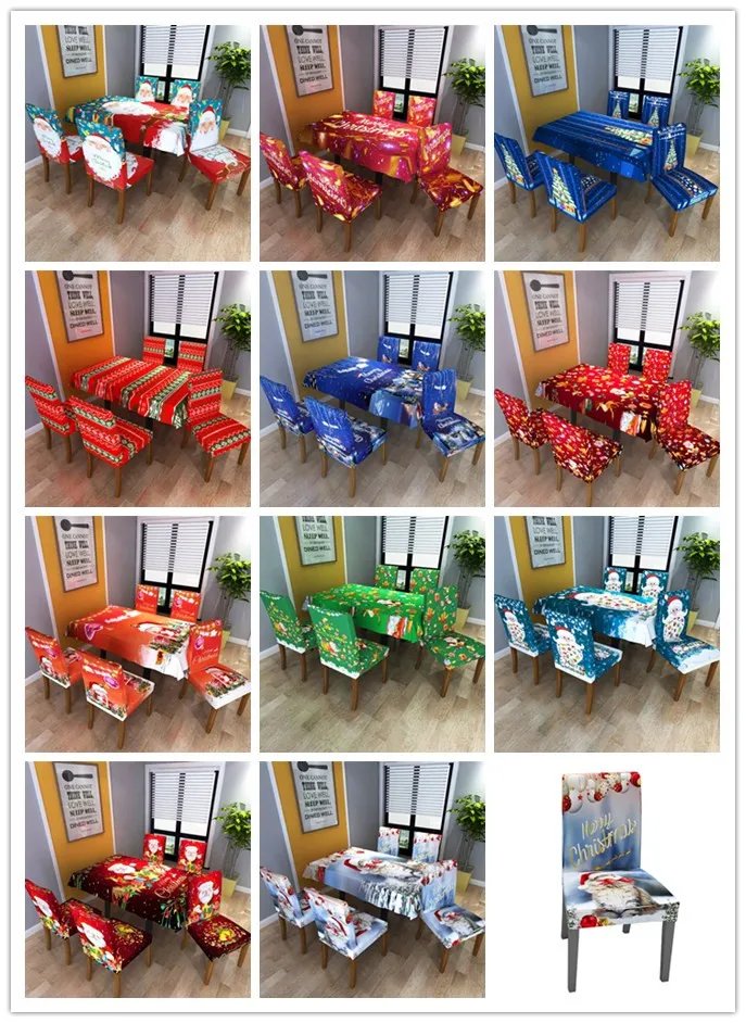 Рождественская скатерть/Чехол для стула цифровая печать Рождественское