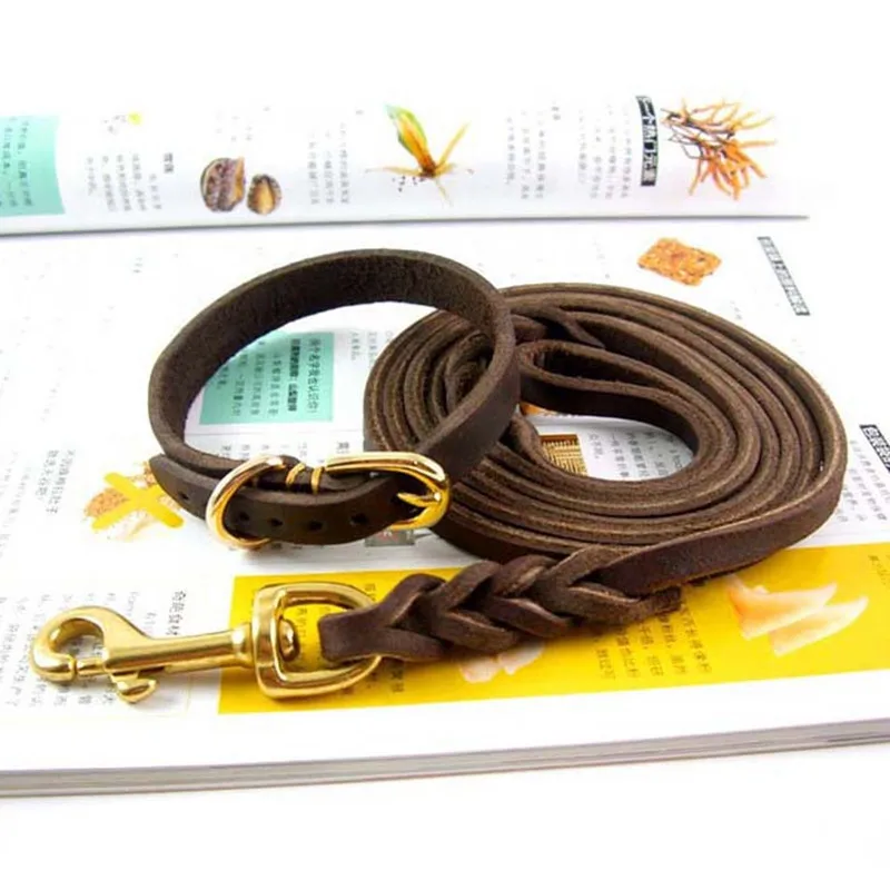 Collares para mascotas, correas para perros peque&ntilde;os y medianos, medianos y grandes, de cuero para cachorros-0