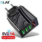 Olaf светодиодный дисплей USBзарядное устройство для телефона 5 в 3,1 а Быстрая зарядка для iPhone 11 Xiaomi Mi9 Huawei Samsung S10 ЕССШАВеликобритания зарядное устройство адаптер