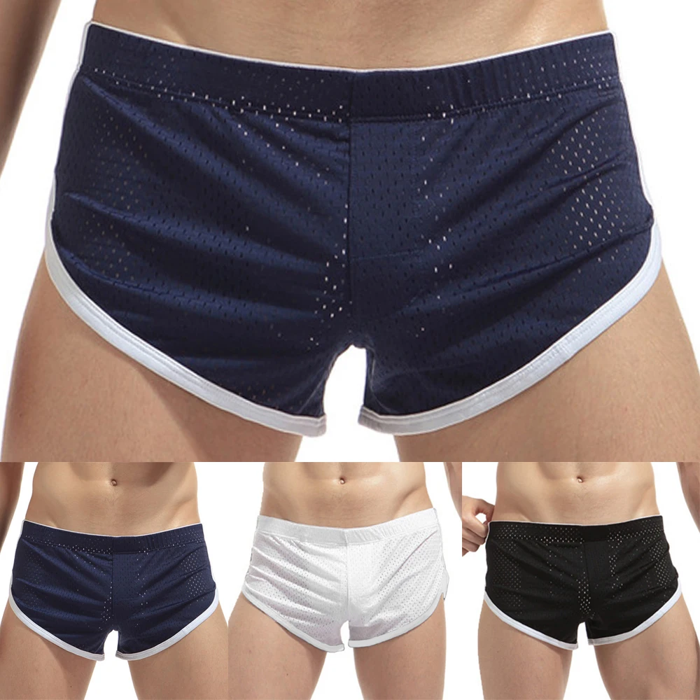 Sexy Boxers Men's Breathable Shorts Boxers Arrow Mesh Sports Underwear Casual Fitness Panties Male Brand Underpants Size M-XXL
