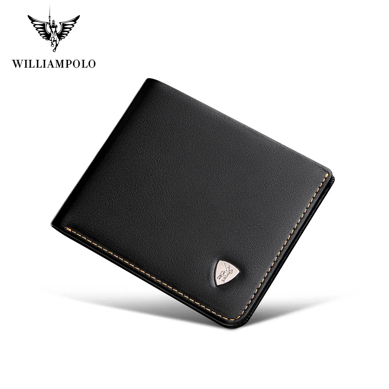 Маленький кошелек из натуральной кожи WILLIAMPOLO мужской мини короткий тонкий дизайн
