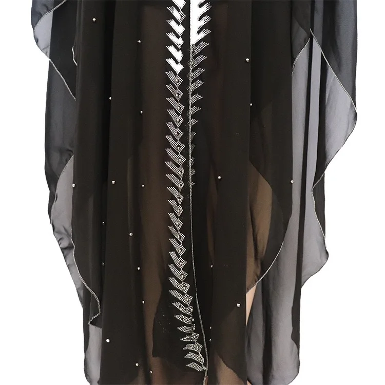 

African dresses for women Plus size Traditional Dubai Chiffon Rhinestone Craps for lady Popular Muslim dress African robe dresse