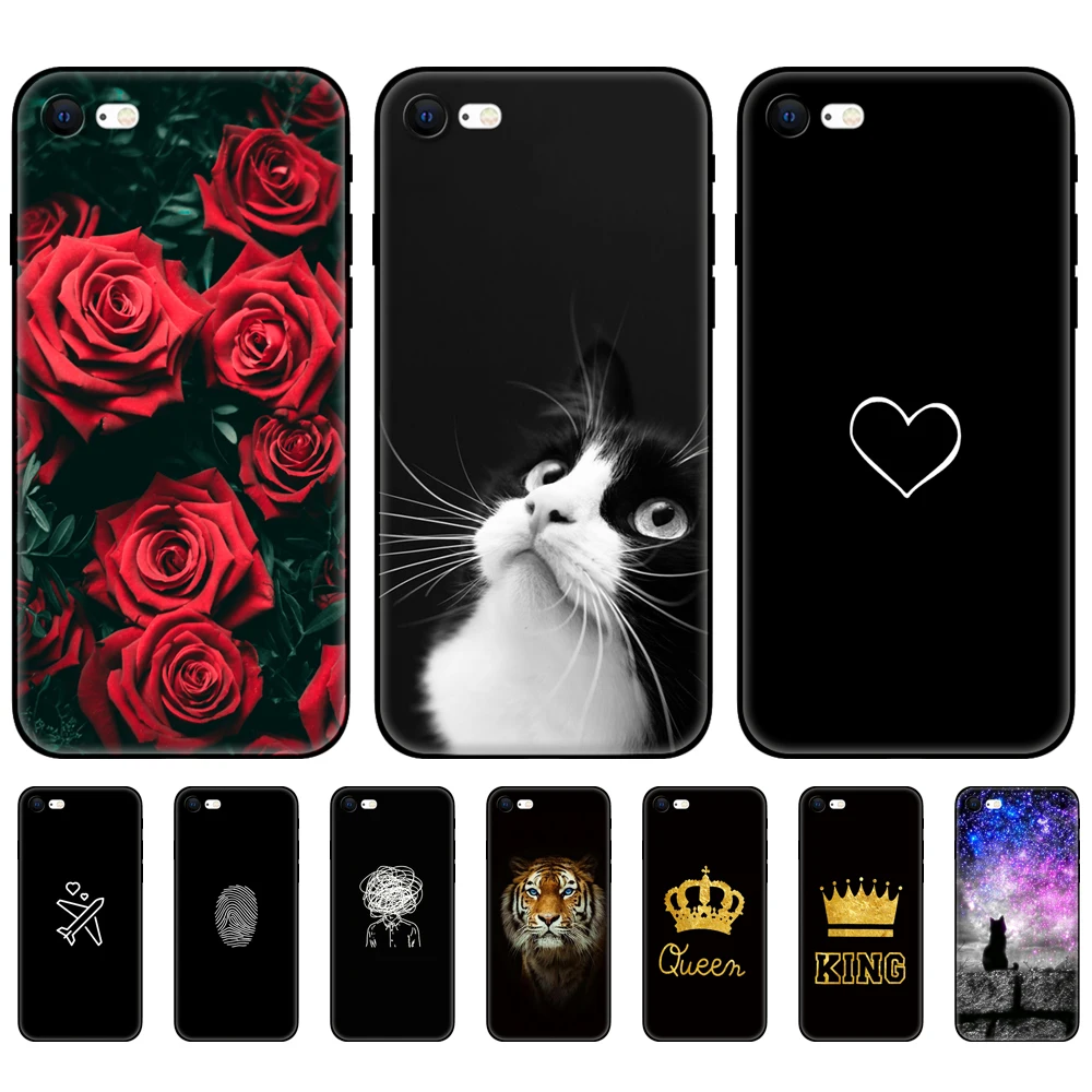 For iPhone SE 2020 Case Soft TPU Silicon Phone Cover For Apple iPhoneSE 4.7inch Shell Fundas Bumper black tpu case
