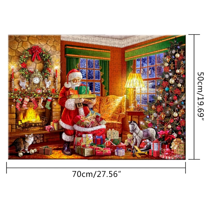 

1000 Pieces Decompression Jigsaw Puzzles Christmas Santa Claus Paper Assembling for Adults Kids