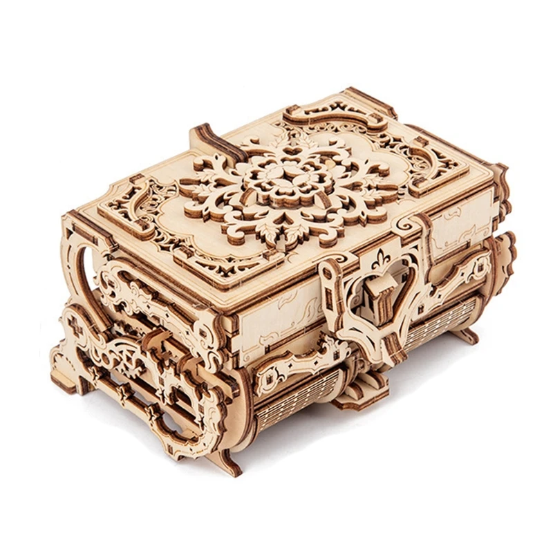 

3D Assembled Creative DIY Puzzle Wooden Mechanical Transmission Jewelry Box Toy