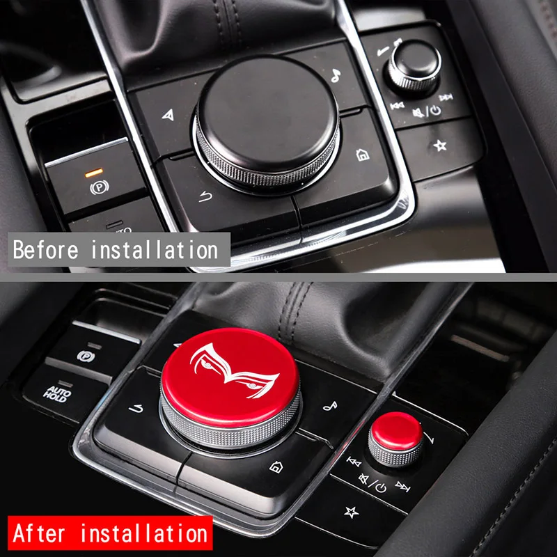 Multimedia knob cover sticker Button decoration Decorative For Mazda3 AXELA 2020 CX-30 2019 2021 | Автомобили и мотоциклы