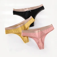 sexy cotton women thongs panties fashion soft solid bow seamless g string for women underwear female lingerie briefs underpants