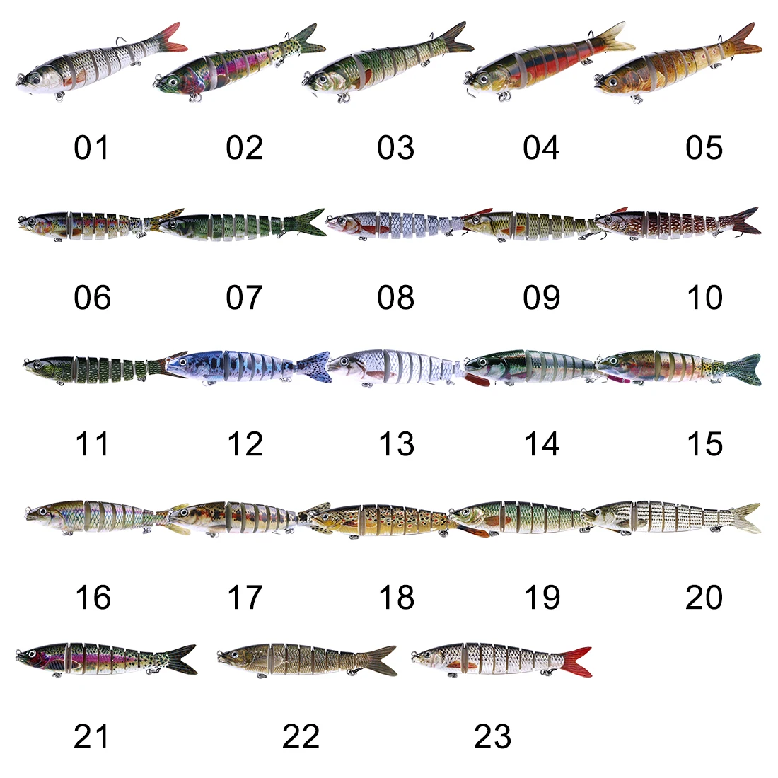 

1 Pcs Fishing Bait 8 Segments Hard Artificial Bait 3D Fishing Hook Fish Eye Hot Selling Bionic Bait Knotty Bait Plastic Sinking