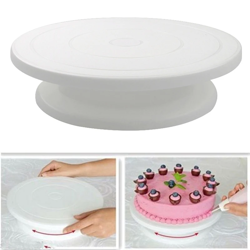 

Plastic Cake Turntable Rotating Cake Plastic Dough Knife Decorating Cream Cakes Stand Rotary Table DIY Pan Baking Tool