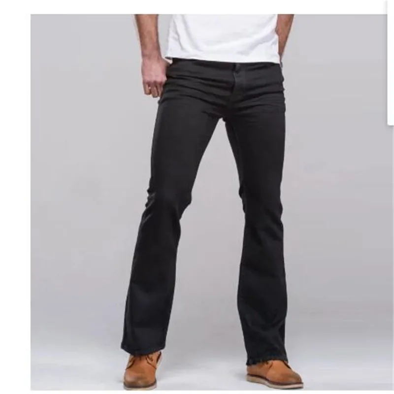 Hombre Boot Cut Jeans pantalones ligeramente evasé Slim Blue negro diseньador clásico ropa de ocio Denim Stretch