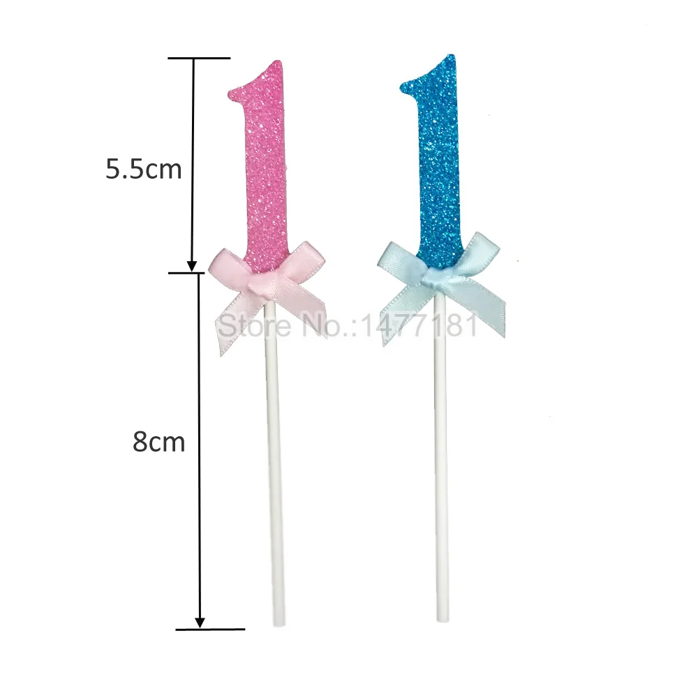 Набор из 24 предметов с блестками и цифрой 1 Топ изображением кекса для малышей год