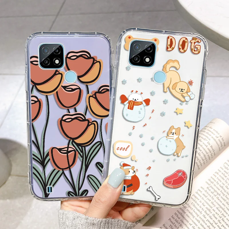 

Realme C11 Case For OPPO Realme 7 Pro C11 C21 C12 C15 C17 6i 5i Narzo 10A 20 Shockproof Transparent Airbag Funda Silicone Cover