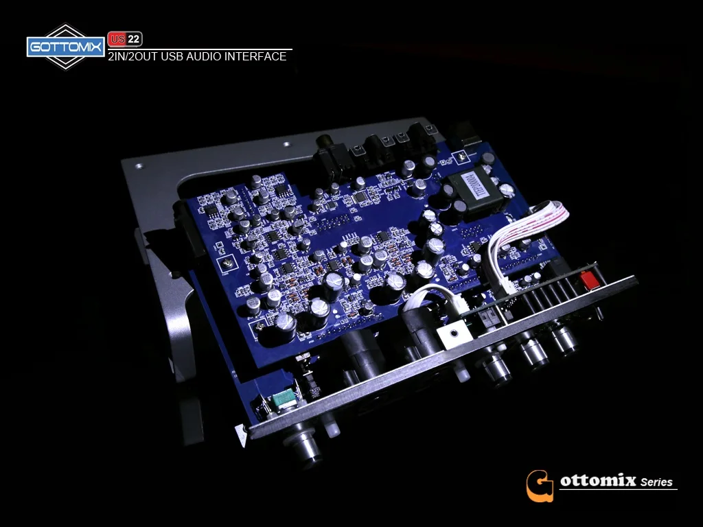 Профессиональная 2 In/ Out MIDI I/O USB аудио интерфейса Gottomix US22 звуковая карта для