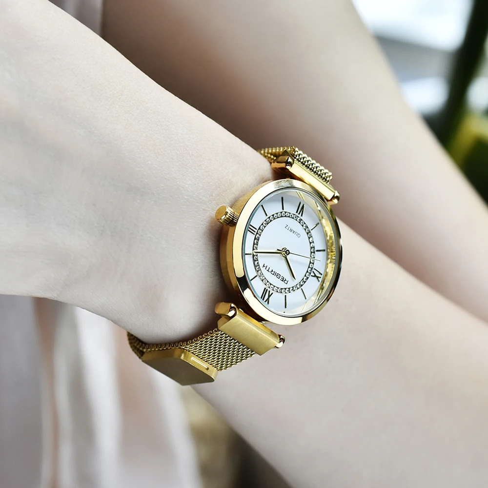 Золотые часы для женщин Топ Роскошные Брендовые Часы мужчин и Стразы ЖЕНСКИЕ