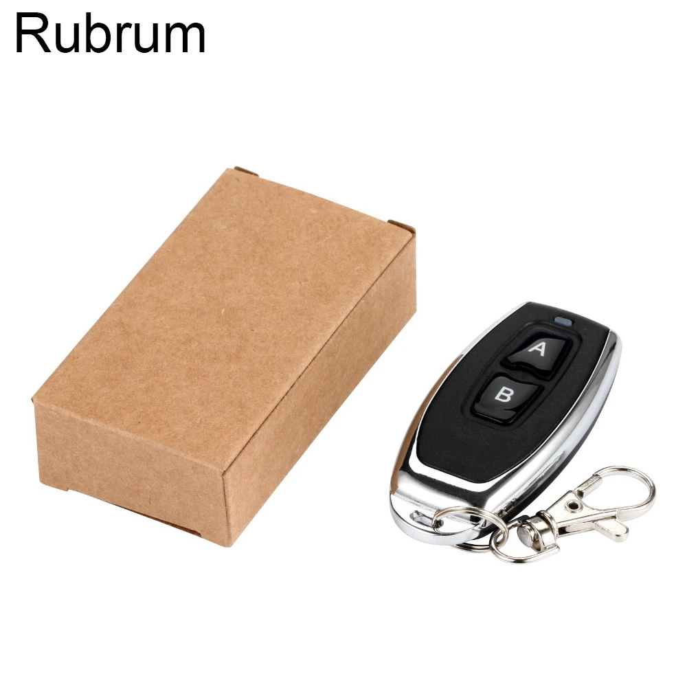 

Rubrum 433Mhz Wireless Remote Control Switch 2 Buttons EV 1527 Learning Code Transmitter Key Fob for Gate Garage Door Controller