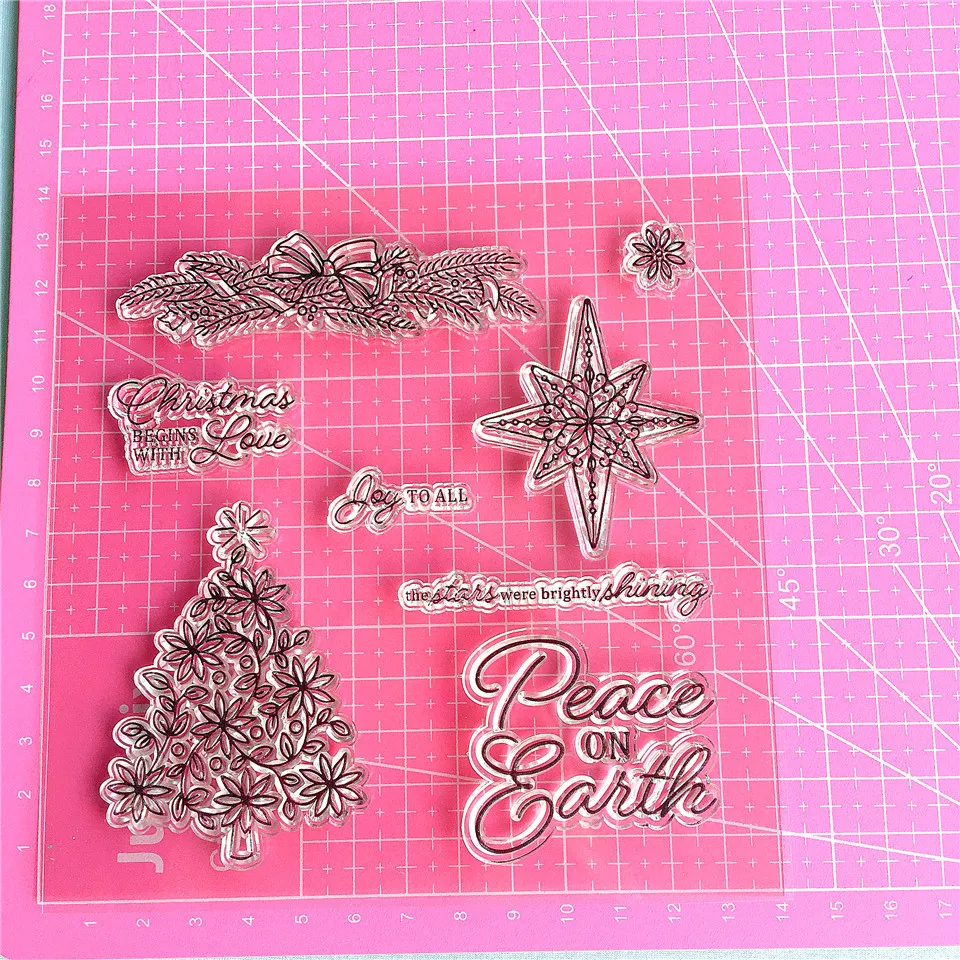 Christmas Wishes Tree Craft Transparent Silicone Stamp for Scrapbooking DIY Photo album Decorative Clear Stamps Sheet
