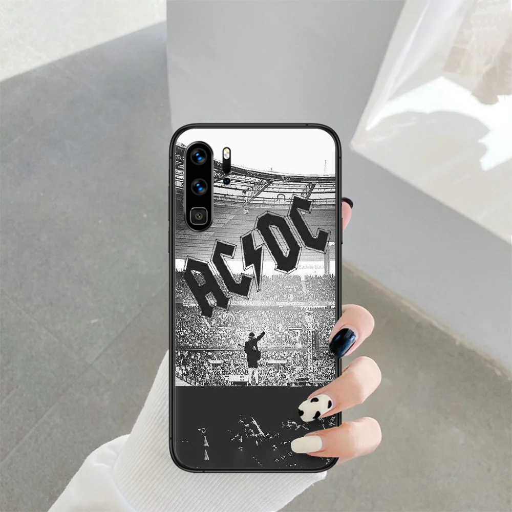

AC DC band Phone Case For Huawei P Mate Smart 10 20 30 40 Lite Z 2019 Pro black Hoesjes Painting Back Trend Funda Tpu Waterproof