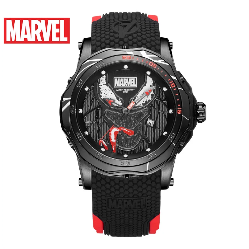 

Disney official authorized original Marvel Avengers VENOM quartz watch waterproof MEN Watches silicone strap Male Luxury m-9115