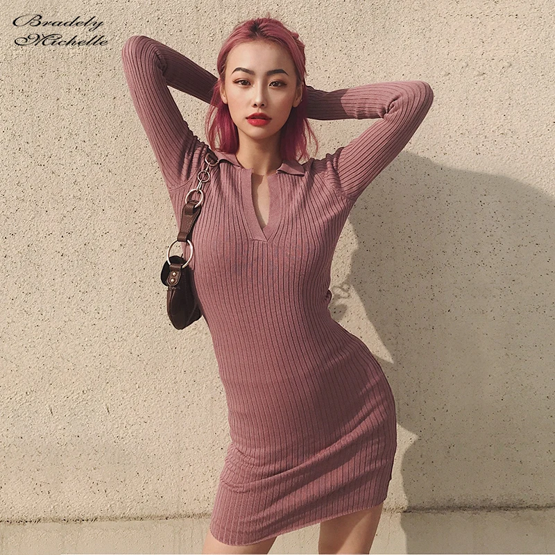 Vestidos verano 2019 элегантное осенне-зимнее женское Новое сексуальное эластичное