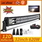 UNI-SHINE супер яркий 32-дюймовый светодиодный светильник для внедорожника, 2-рядный комбинированный прожектор 620 Вт, рабочее освещение для грузовика 4x4, кроссовера, квадроцикла, лодки, автомобиля, полноприводного 12 В, 24 В