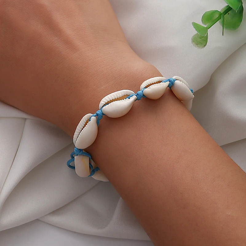 

Handicraft Charm Shell Sky Bule Rope Chain Bracelets For Women Men Beads 2022 Trend Bracelet Girl's New Years Gift Jewelry
